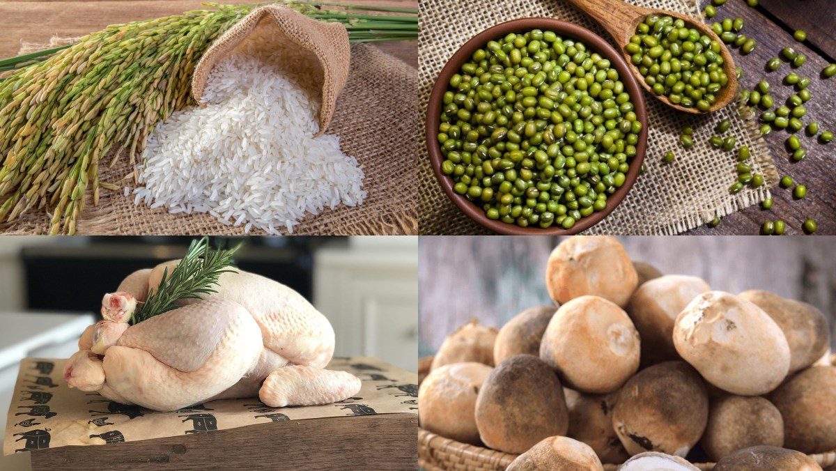 Ingredients for chicken clay pot porridge