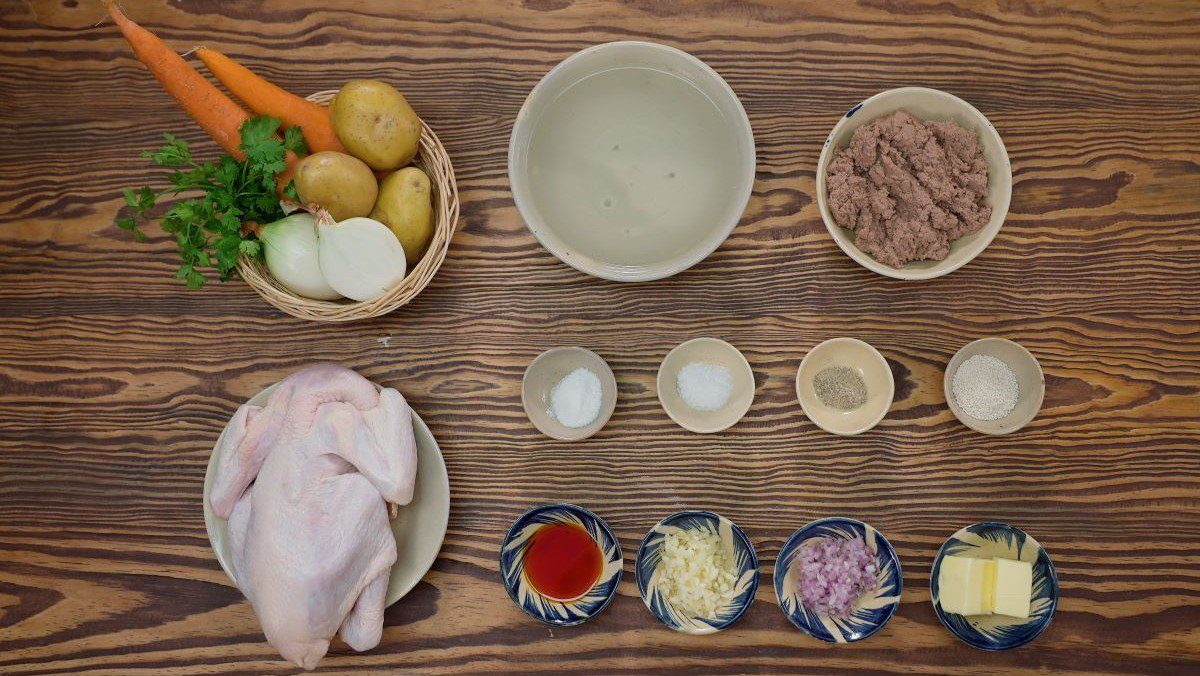 Ingredients for the dish how to make chicken cooked pate