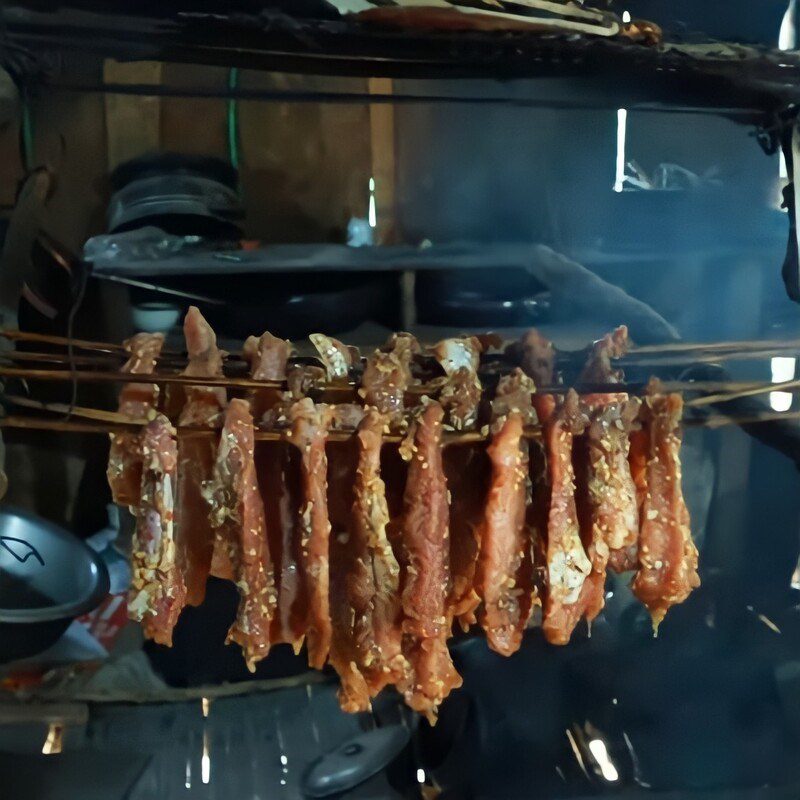 Step 4 Drying in the kitchen Dried pork in the kitchen