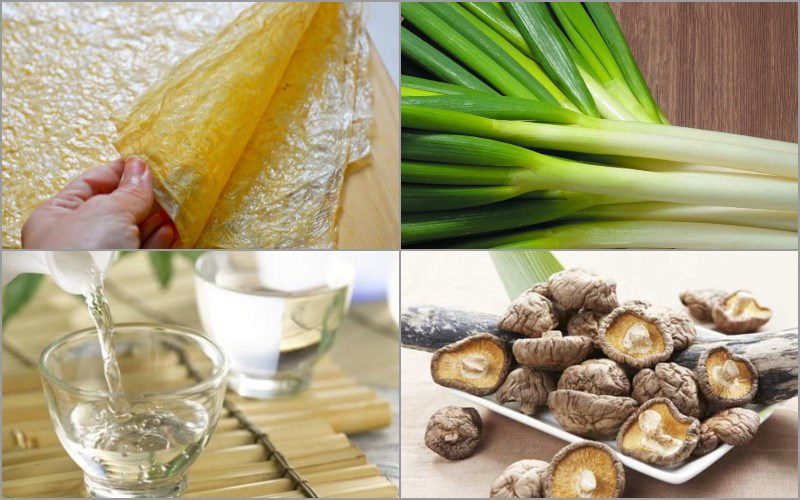 Ingredients for vegetarian chicken rolls with mushrooms