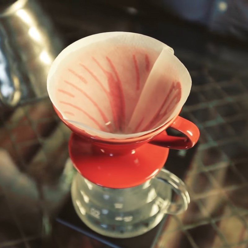 Step 2 Folding coffee filter paper