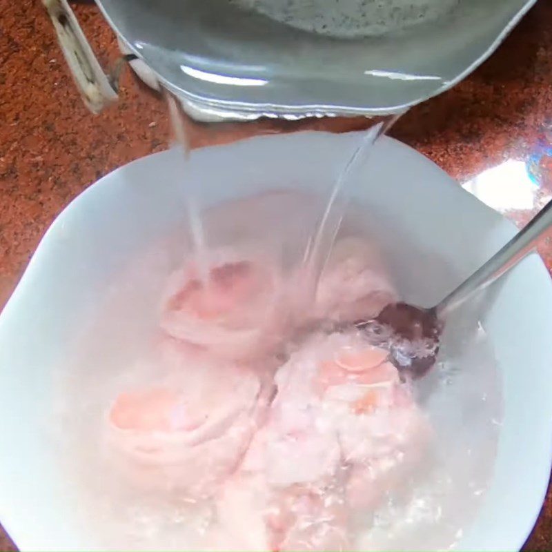 Step 1 Prepare the pork leg Pork leg braised with banana blossom
