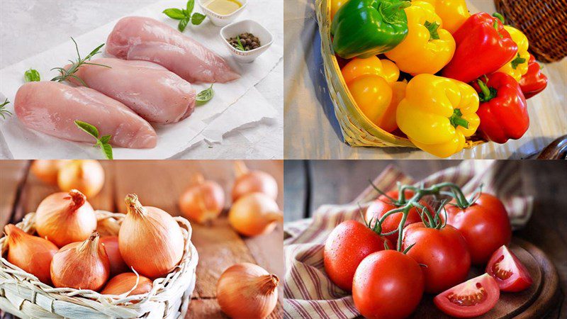 Ingredients for shake chicken dish