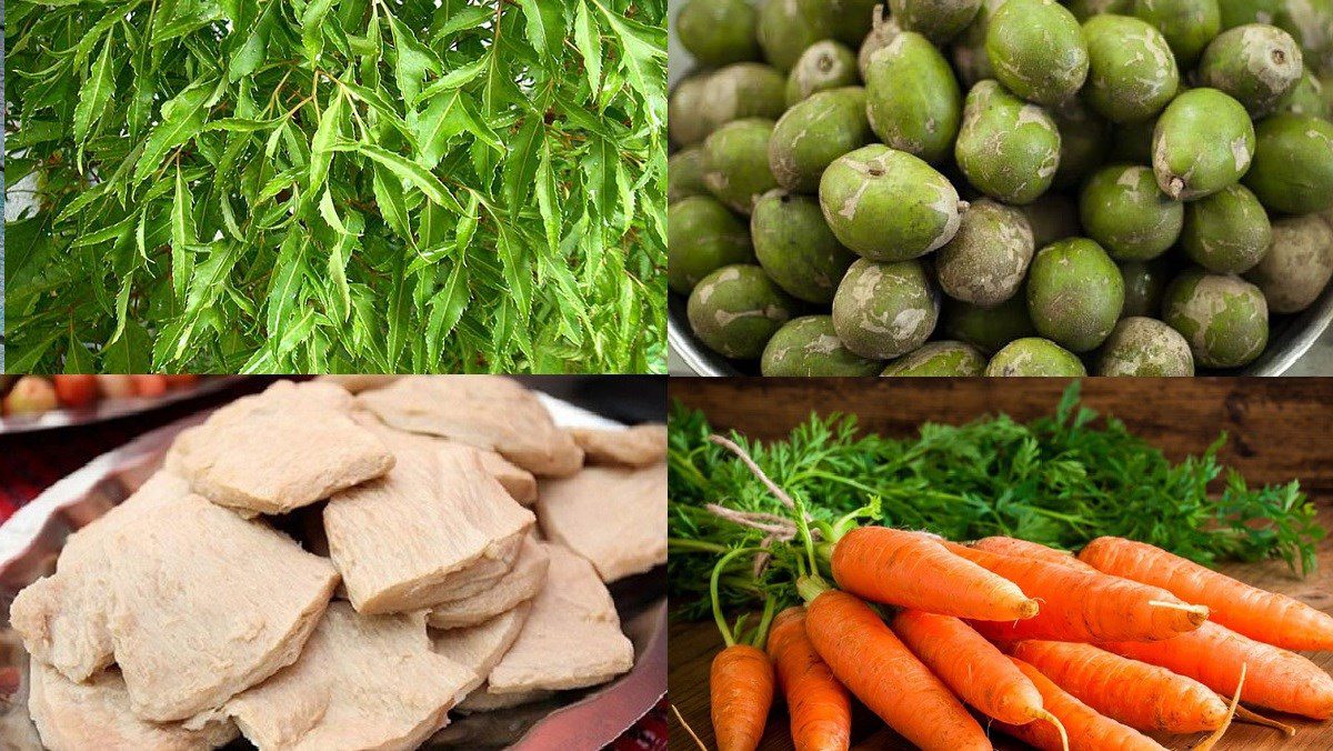 Ingredients for the dish of young tamarind salad