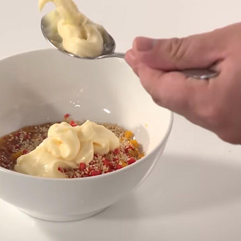 Step 4 Prepare the dressing Egg yolk jelly salad
