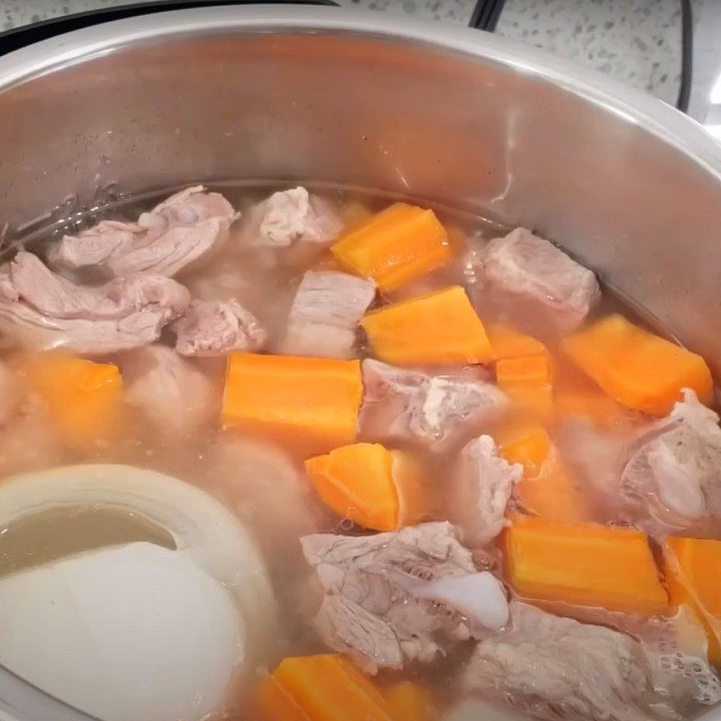 Step 3 Broth Cooking Pork Ribs and Meatballs