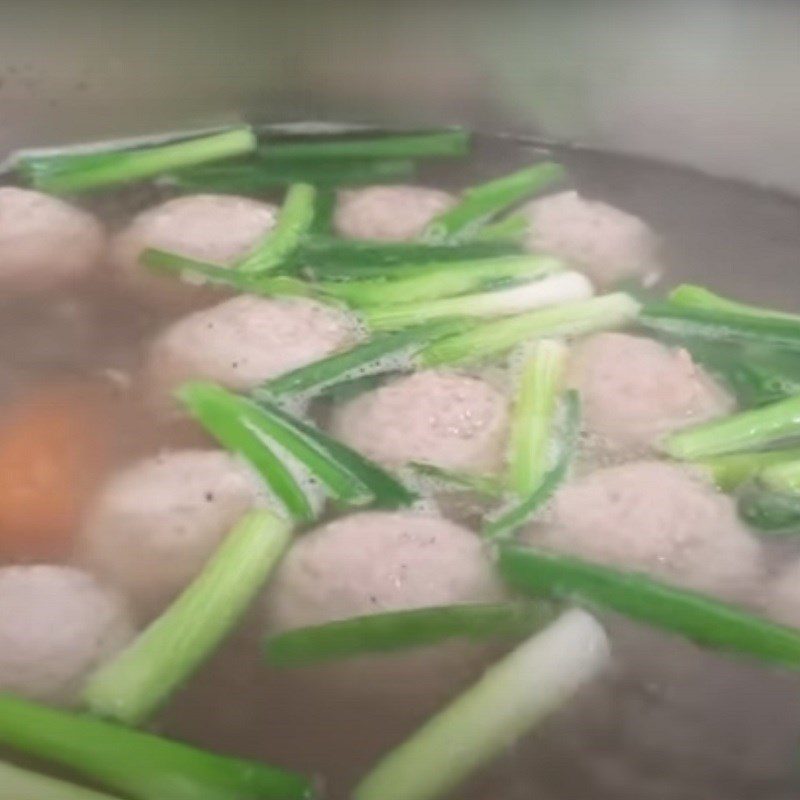 Step 3 Broth Cooking Pork Ribs and Meatballs