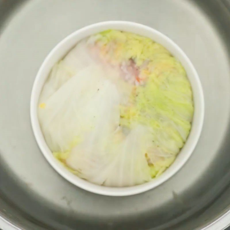 Step 3 Steaming Colorful Meat Napa Cabbage Rolls