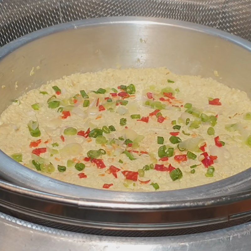 Step 4 Steaming the Cake Vegetarian Fried Egg from Tofu Skin
