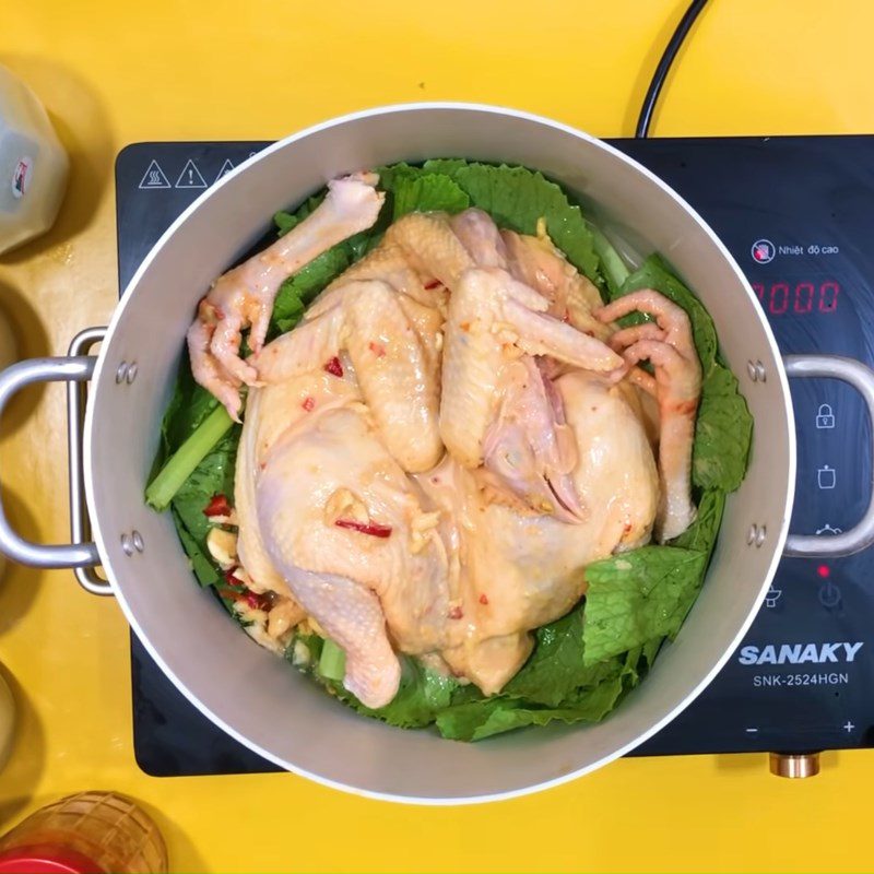 Step 3 Steam chicken Steamed chicken with sauce