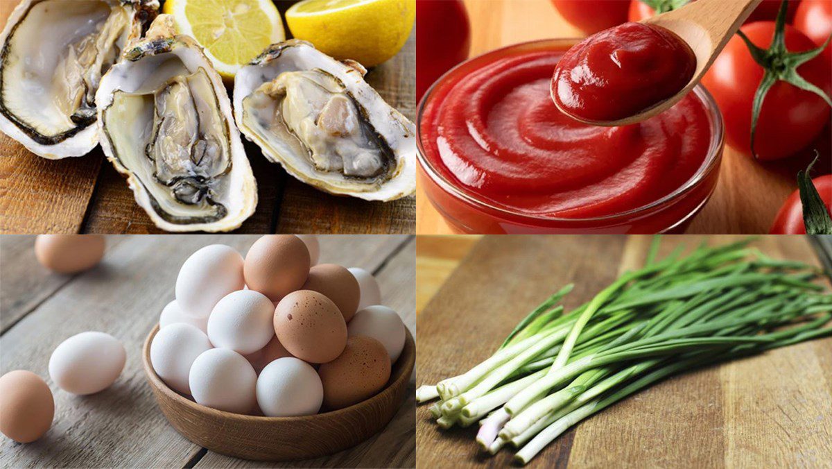 Ingredients for Taiwanese oyster omelette