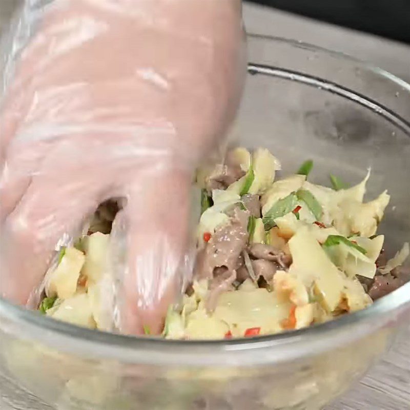 Step 4 Completion Bamboo Shoot Beef Salad