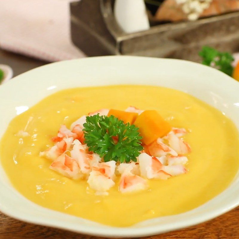 Step 4 Completion Pumpkin shrimp soup