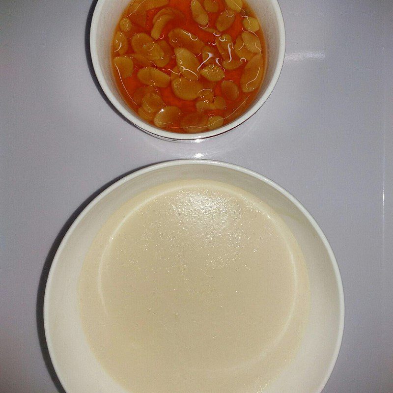 Step 3 Completion of tofu using jelly powder with packaged soy milk