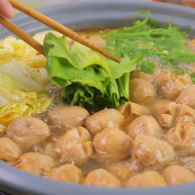 Step 4 Final Product Spicy Beef Ball Hotpot