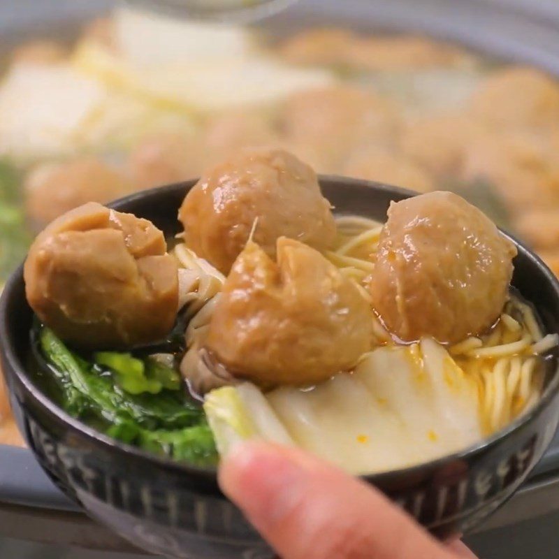 Step 4 Final Product Spicy Beef Ball Hotpot