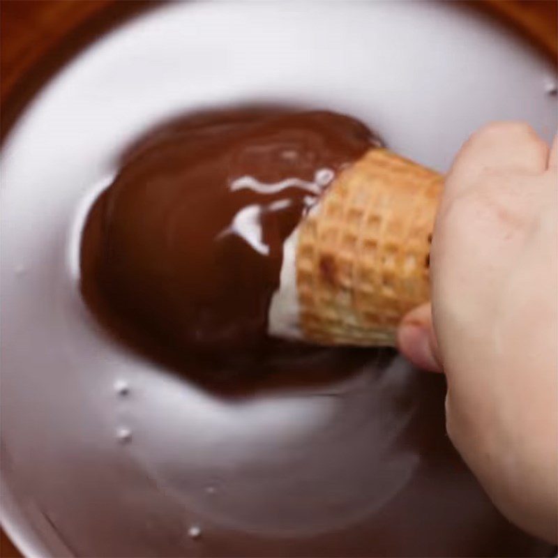 Step 5 Completion Chocolate cone ice cream
