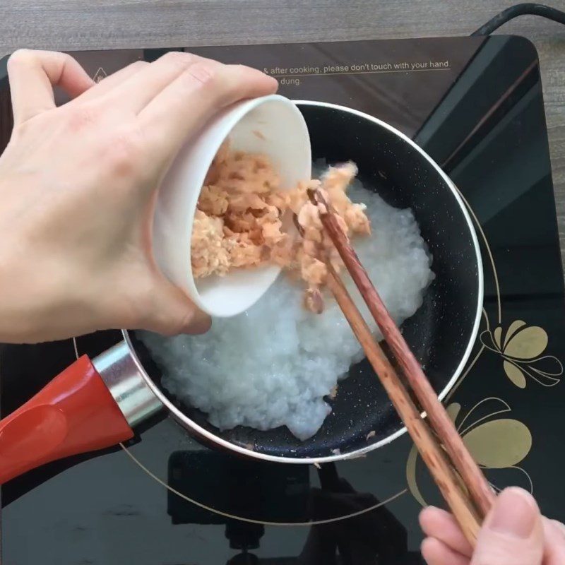 Step 5 Completion Salmon porridge using a slow cooker