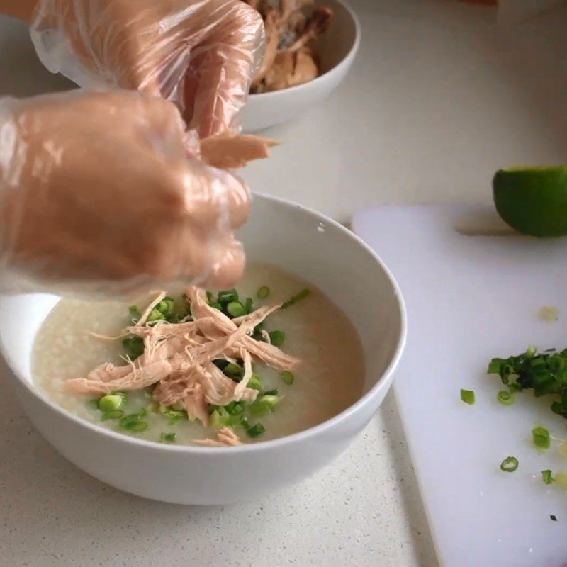 Step 4 Completing chicken porridge with pressure cooker