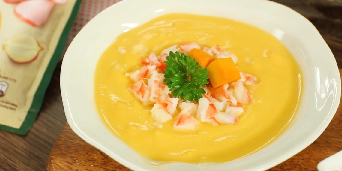 how to cook delicious pumpkin shrimp soup nutritious for babies snack 07774