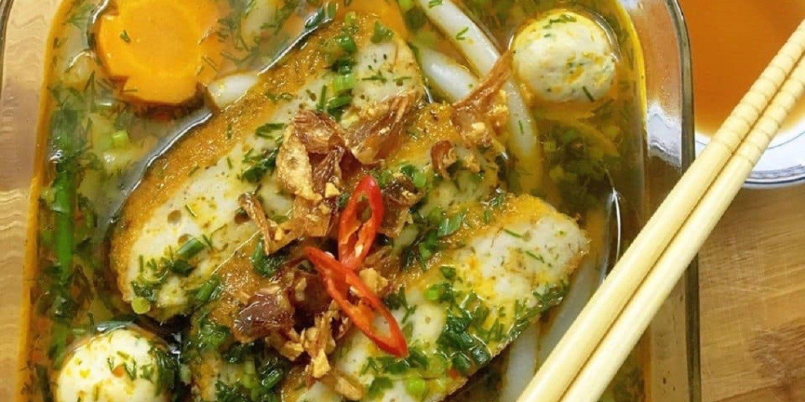how to make banh canh from sticky rice with delicious grilled catfish 06622