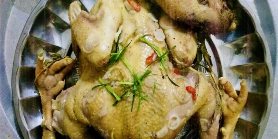 how to make steamed salted chicken delicious golden fragrant at home 14695