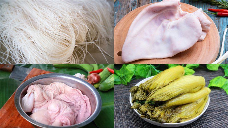 Ingredients for rice noodle dish