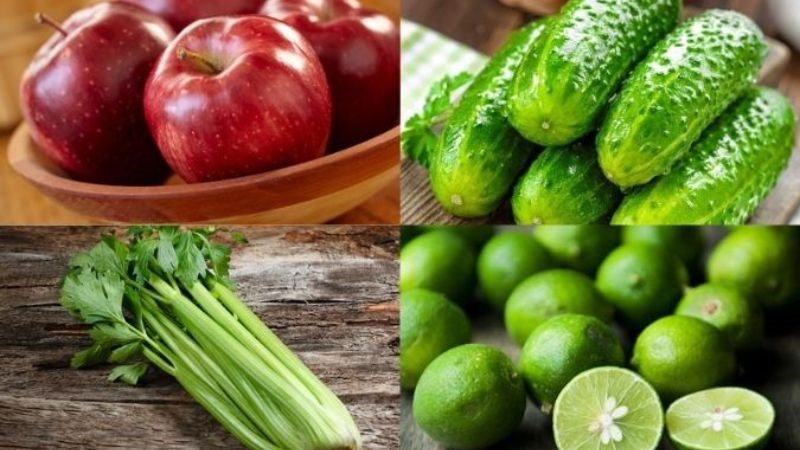 Ingredients for apple detox water