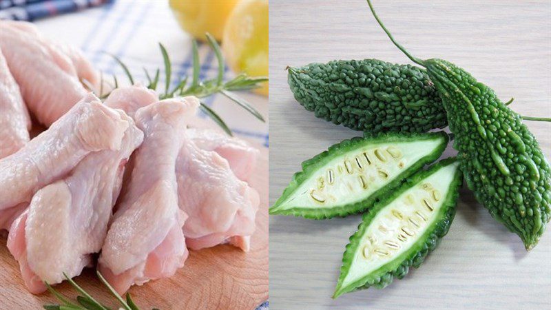 Ingredients for bitter melon chicken soup
