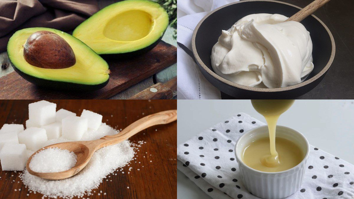 Ingredients for avocado ice cream