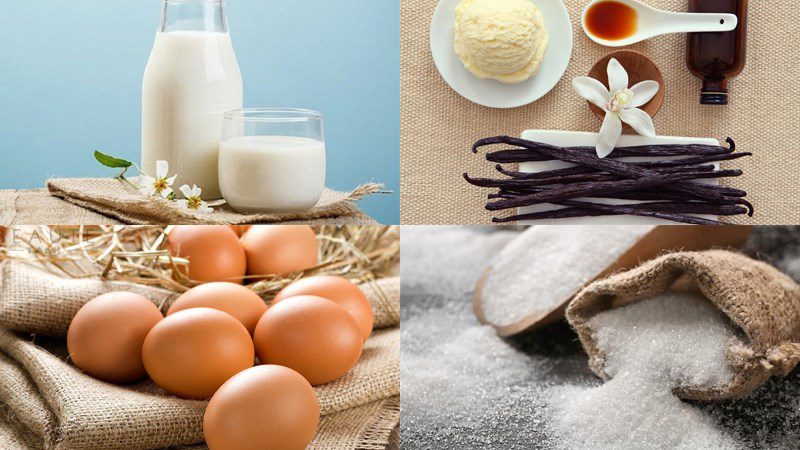 Ingredients for egg cream