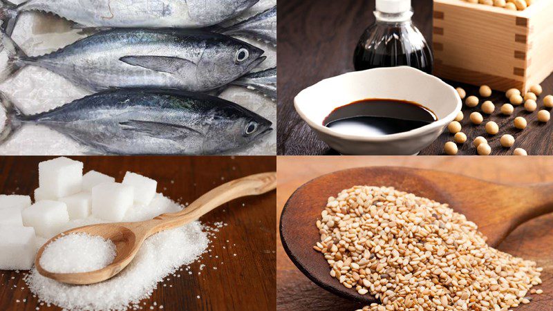 Ingredients for dried tuna dish