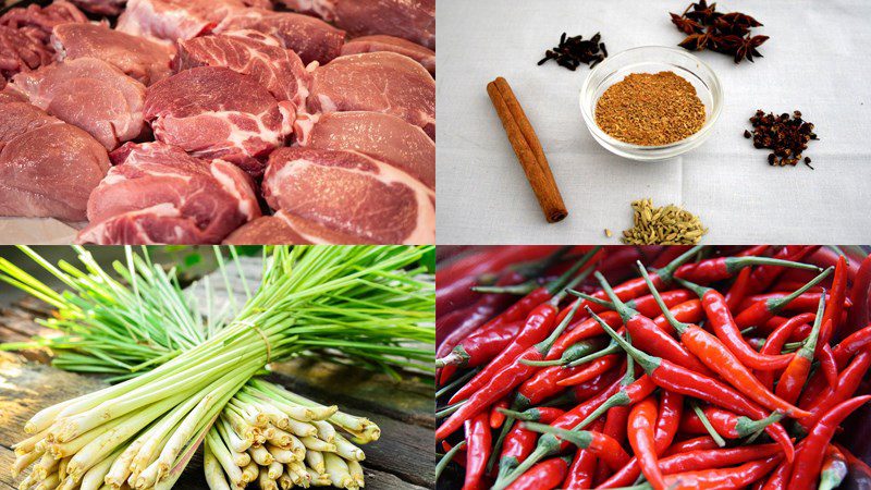 Ingredients for the dish 2 ways to make dried pork with shredded flavor