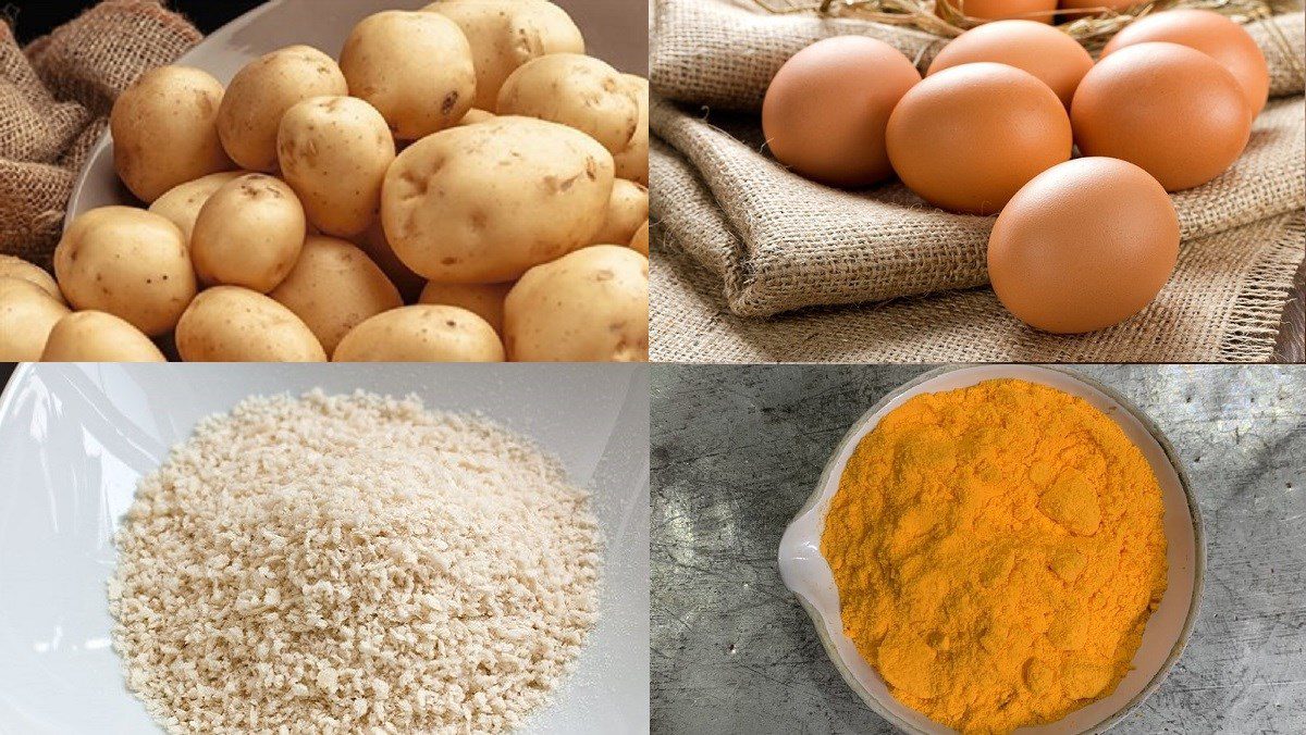 Ingredients for cheesy potato fries
