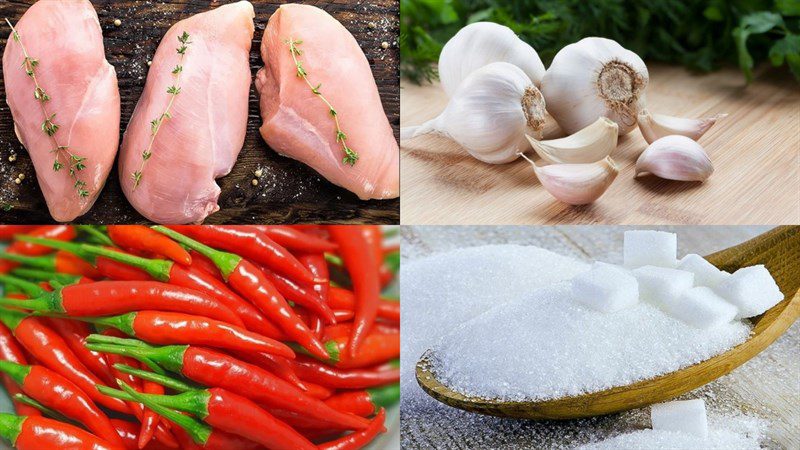 Ingredients for Golden Shredded Chicken