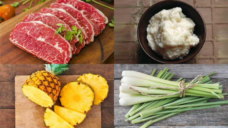 Ingredients for beef hot pot dish