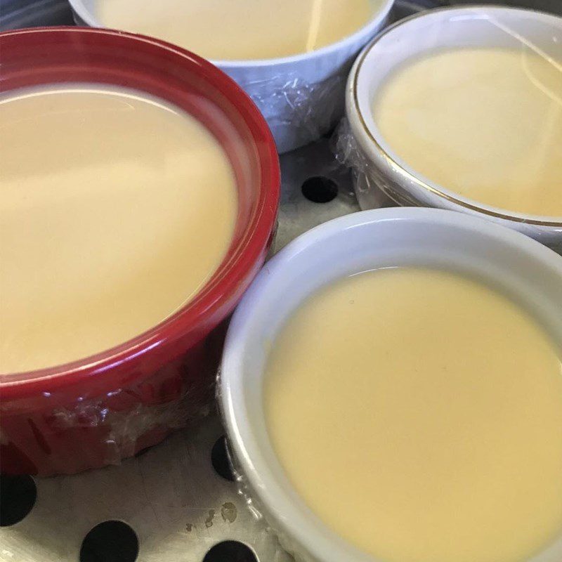 Step 2 Making flan Fresh milk flan whipping cream