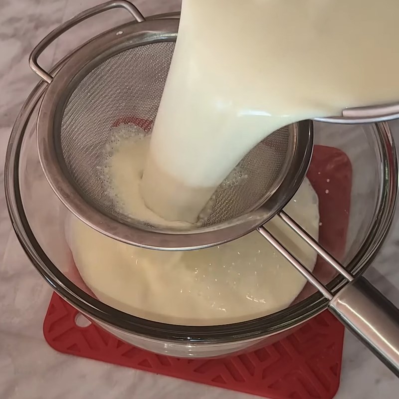 Step 2 Making egg flan Mango jelly flan