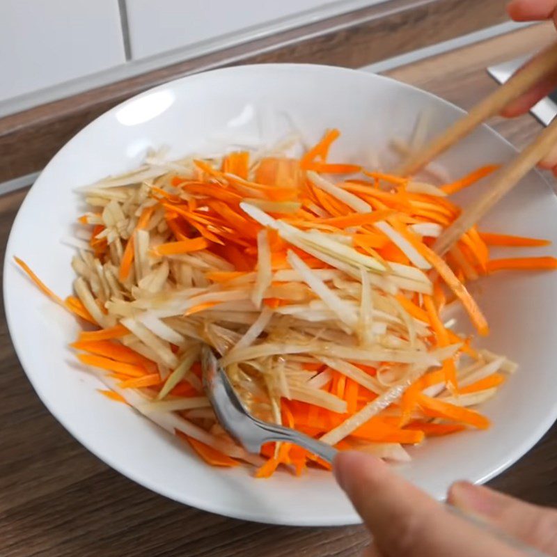Step 4 Make pickles for serving Fried taro dough with egg
