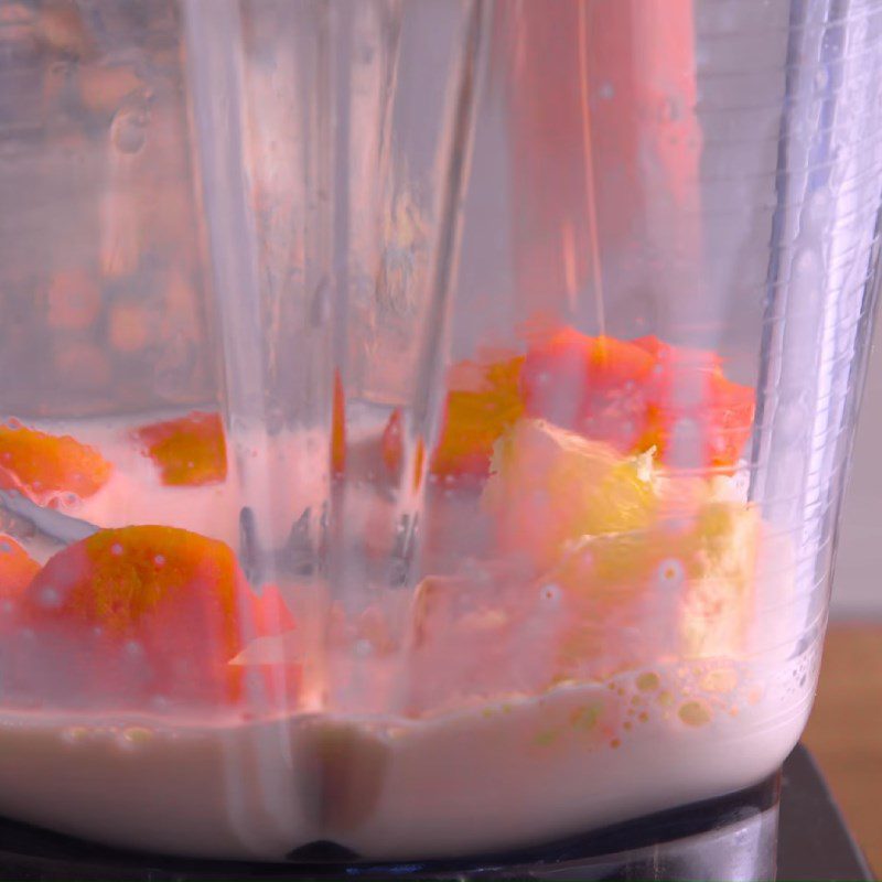 Step 4 Making the orange smoothie layer Rainbow smoothie