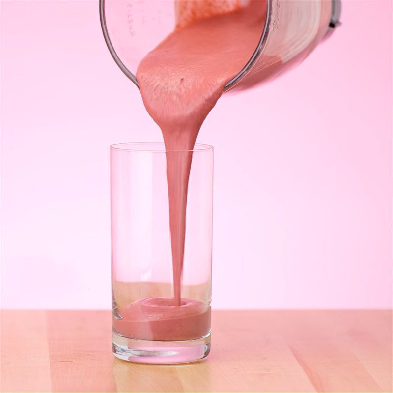 Step 1 Make the red smoothie layer Yogurt Rainbow Smoothie