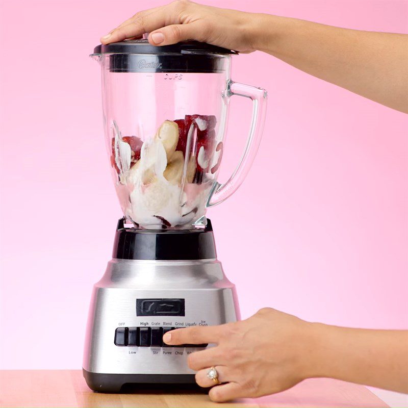 Step 1 Make the red smoothie layer Yogurt Rainbow Smoothie