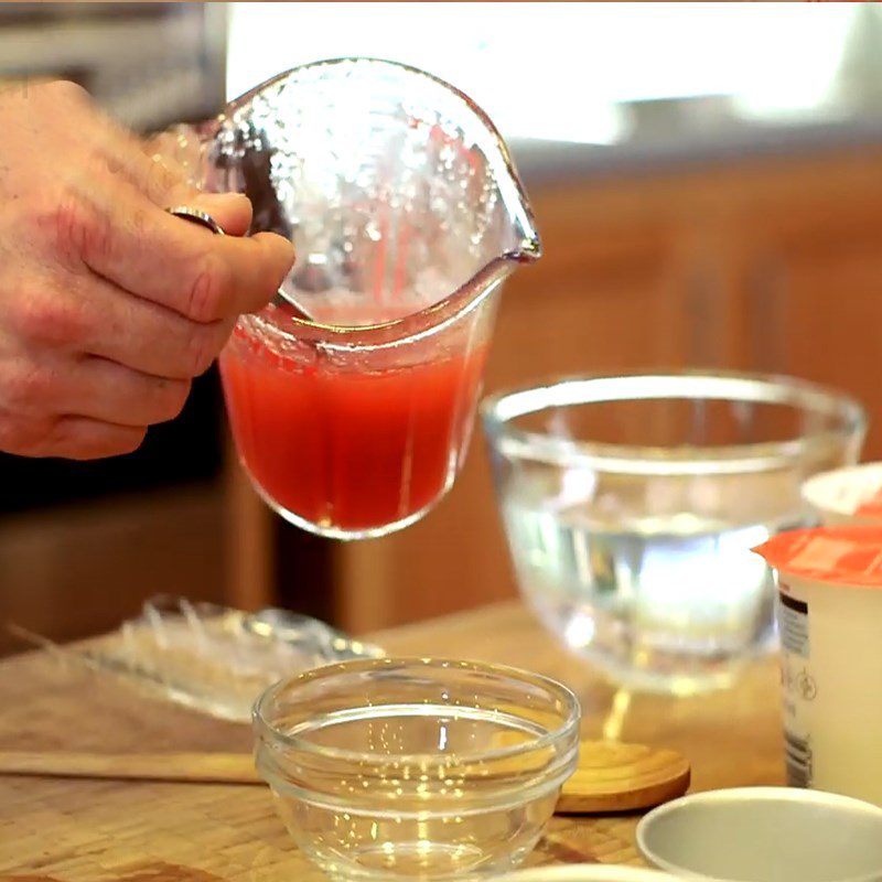 Step 2 Make the plum jelly layer for Coconut Plum Panna Cotta