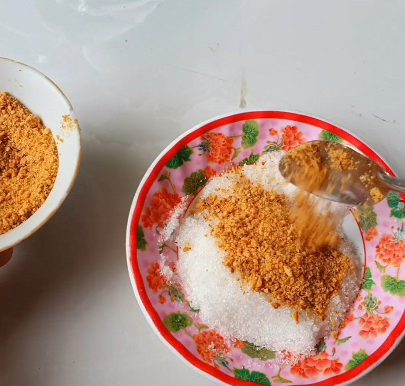 Step 5 Make sesame salt Taro sticky rice with pandan leaves