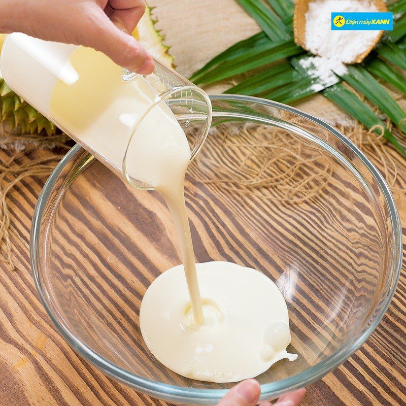 Step 1 Make the filling for durian cream mochi