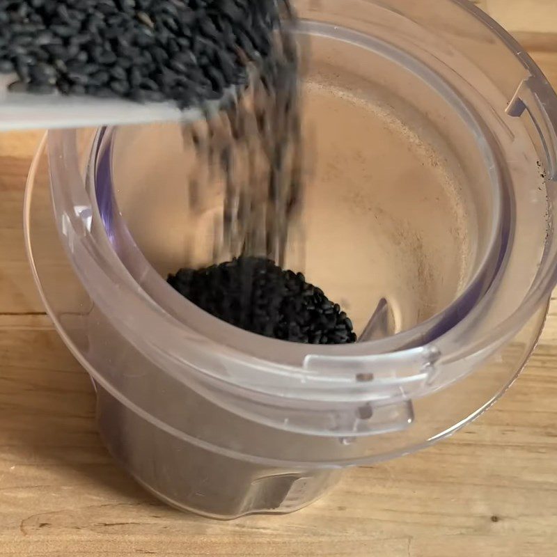 Step 2 Make black sesame filling Bánh trôi tàu with black sesame filling