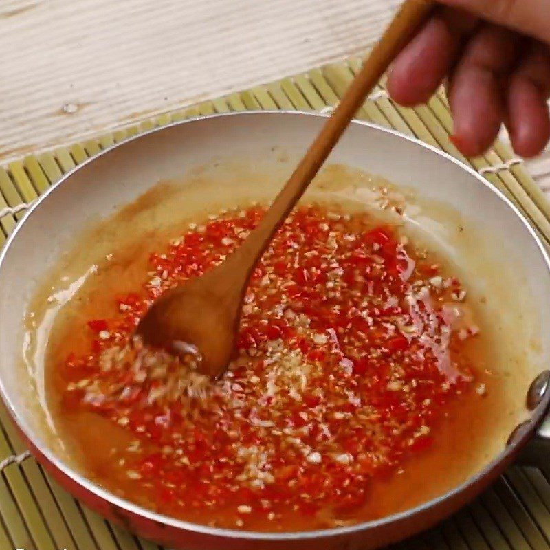 Step 4 Making the dressing for Watermelon Salad with Shrimp and Pork