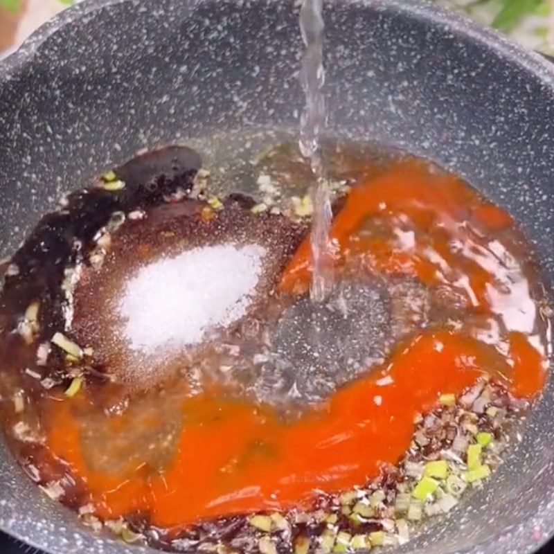 Step 5 Making the Sauce Steamed Tofu with Mushrooms (Recipe shared by Tiktok Vegetarian Kitchen XANH)