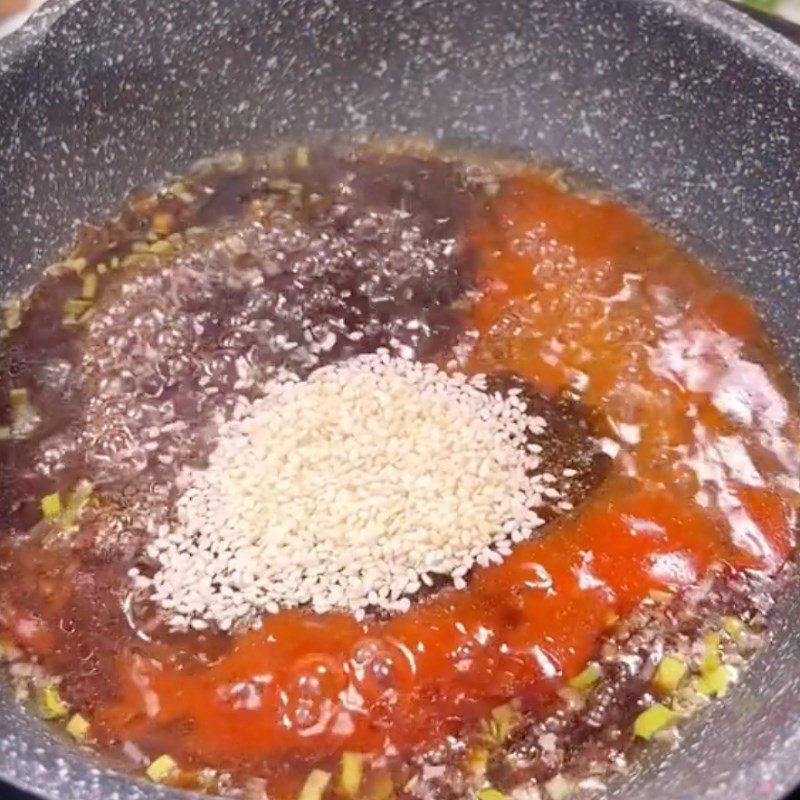Step 5 Making the Sauce Steamed Tofu with Mushrooms (Recipe shared by Tiktok Vegetarian Kitchen XANH)