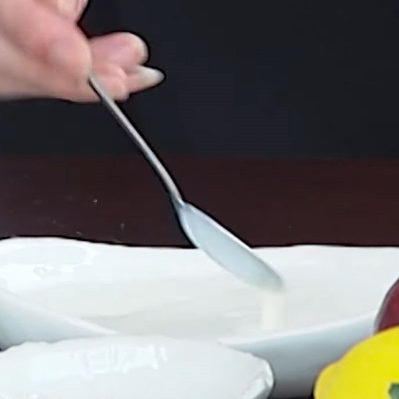 Step 2 Make the sauce to drizzle over the dessert Melon and Grass Jelly Dessert